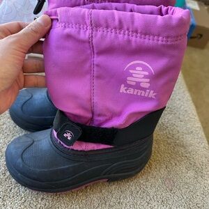 Kamik Kids Pink and Black Insulated Snow Boots